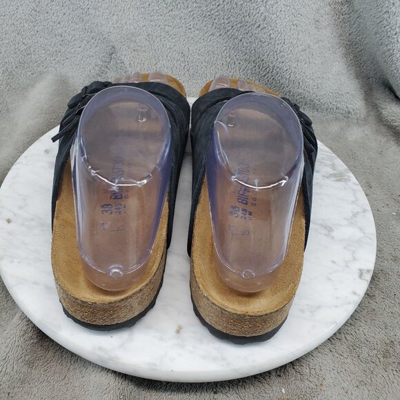 Birkenstock Shoes Womens EU 38 US 7-7.5 Black Leather Florida Sandals - Picture 6 of 10